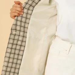 Allegra K Notched Lapel Plaid Boyfriend Blazer Jacket 55 Allegra K Notched Lapel Plaid Boyfriend Blazer Jacket