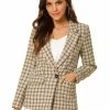 Allegra K Notched Lapel Plaid Boyfriend Blazer Jacket 2 Allegra K Notched Lapel Plaid Boyfriend Blazer Jacket