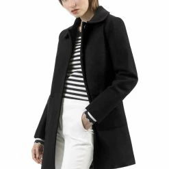 Allegra K Rounded Collar Single Breasted Coat With Front Pockets 29 Allegra K Rounded Collar Single Breasted Coat With Front Pockets