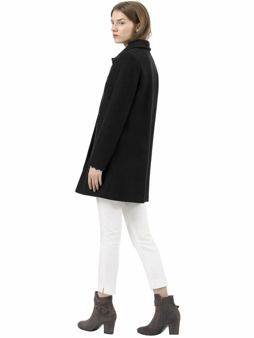 Allegra K Rounded Collar Single Breasted Coat With Front Pockets 6 Allegra K Rounded Collar Single Breasted Coat With Front Pockets