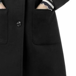 Allegra K Rounded Collar Single Breasted Coat With Front Pockets 32 Allegra K Rounded Collar Single Breasted Coat With Front Pockets