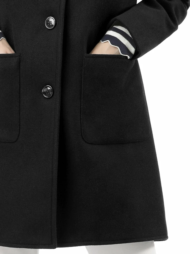 Allegra K Rounded Collar Single Breasted Coat With Front Pockets 8 Allegra K Rounded Collar Single Breasted Coat With Front Pockets