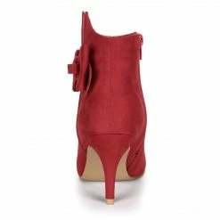 Allegra K Women's Point Toe Bow Stiletto Heel Ankle Boots Shoes