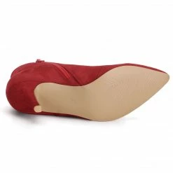 Allegra K Women's Point Toe Bow Stiletto Heel Ankle Boots Shoes