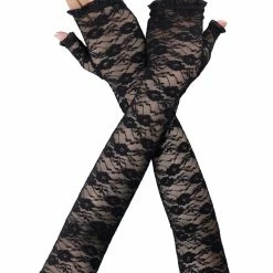 Allegra K UV Protection Thin Lace Sleeves Outdoor Sunscreen Arm Cooling Sleeves For Women