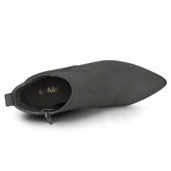 Allegra K Women's Pointed Toe Zipper Block Heels Ankle Boots