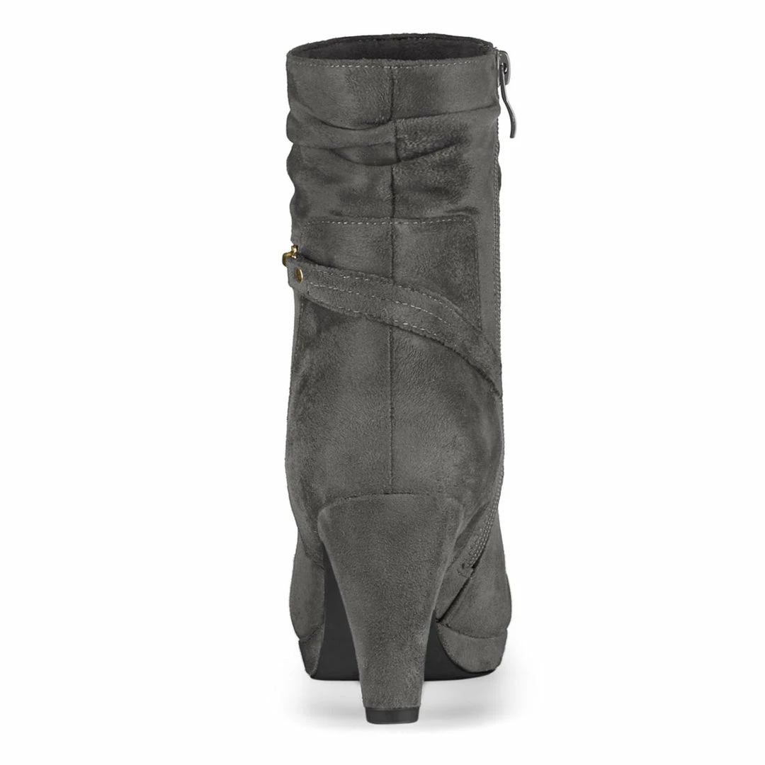 Allegra K Women's Ankle Zip Platform High Heel Mid Calf Boots Shoes 5 Allegra K Women's Ankle Zip Platform High Heel Mid Calf Boots Shoes