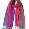 Allegra K Large Tassel Wrap Scarf Wrap Multi-Color Floral Print Gradient Color Scarf For Women
