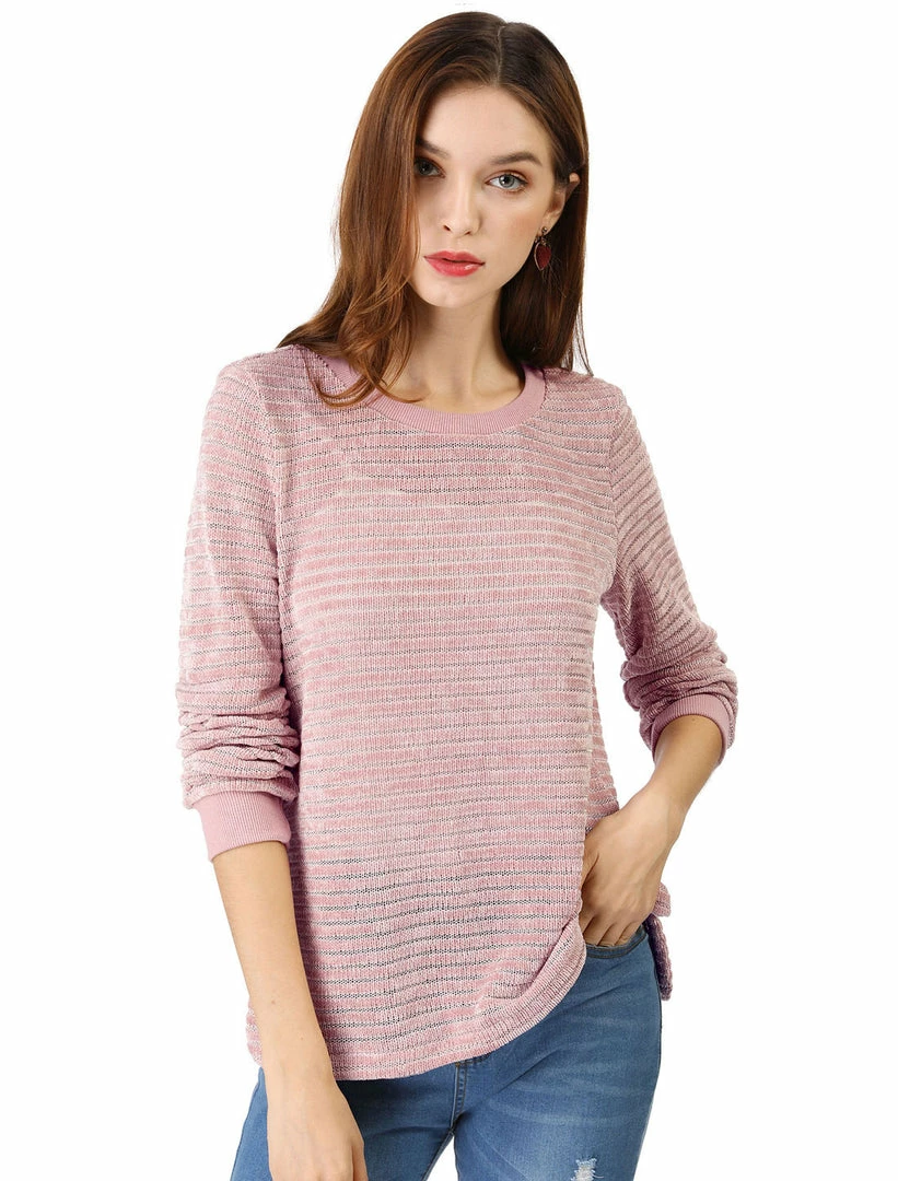Allegra K Velvet Texture Knit Top 3 Allegra K Velvet Texture Knit Top