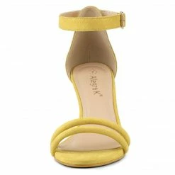 Allegra K Women's Kitten Heel Ankle Strap Sandals Shoes