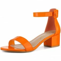 Allegra K Women's Open Toe Low Block Heel Ankle Strap Sandals