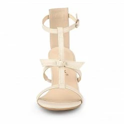 Allegra K Women's Open Toe T-Straps Block Heel Sandals Shoes