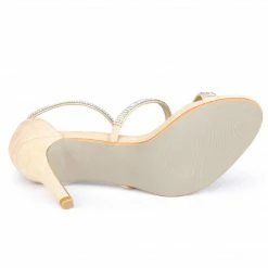 Allegra K Women's Rhinestone Ankle Strap Stiletto High Heels Sandals