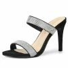 Allegra K Shoes Women's Open Toe Stiletto Heel Rhinestone Mules Sandals 1 Allegra K Shoes Women's Open Toe Stiletto Heel Rhinestone Mules Sandals