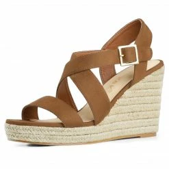 Allegra K Shoes Women's Espadrilles Platform Slingback Wedges Sandals