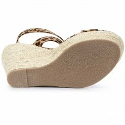 Allegra K Women's Slingback Crisscross Espadrille Wedge Heel Sandals Shoes