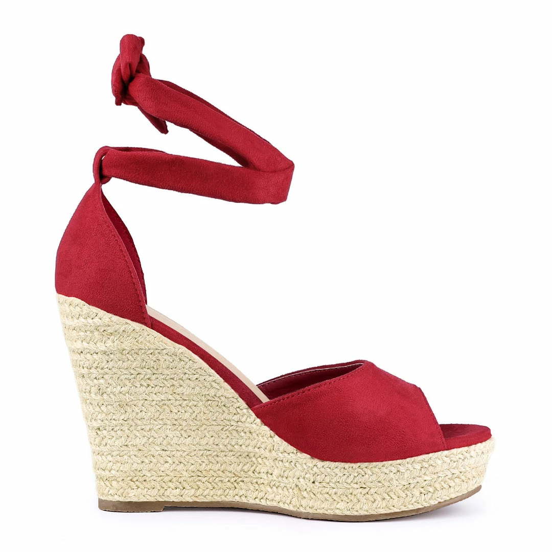 Allegra K Women's Espadrilles Tie Up Ankle Strap Wedge Sandals 9 Allegra K Women's Espadrilles Tie Up Ankle Strap Wedge Sandals