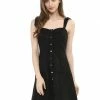 Allegra K Women's Strap Button Down Faux Suede A-Line Mini Overall Dress 1 Allegra K Women's Strap Button Down Faux Suede A-Line Mini Overall Dress