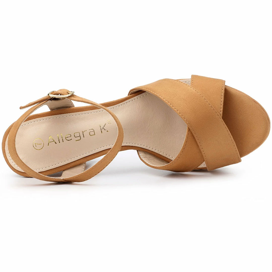 Allegra K Shoes Women's Platform Chunky Heel Ankle Strap Sandals 6 Allegra K Shoes Women's Platform Chunky Heel Ankle Strap Sandals