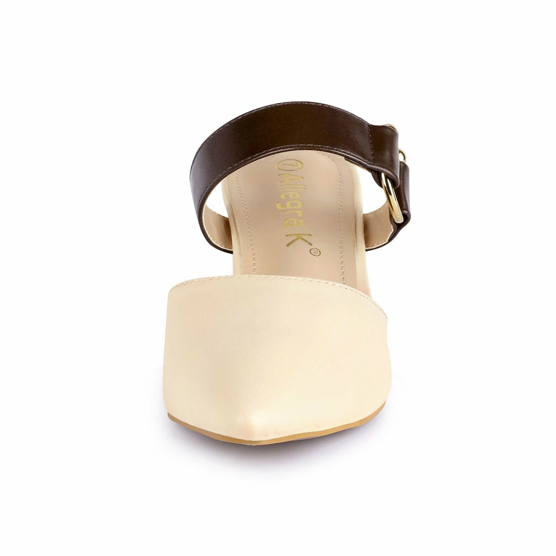 Allegra K Shoes Women's Pointed Toe Chunky Heel Dress Mules Pumps 4 Allegra K Shoes Women's Pointed Toe Chunky Heel Dress Mules Pumps