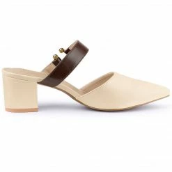 Allegra K Shoes Women's Pointed Toe Chunky Heel Dress Mules Pumps 29 Allegra K Shoes Women's Pointed Toe Chunky Heel Dress Mules Pumps