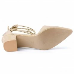 Allegra K Women's Pointed Toe Block Heels Lace Up Pumps Shoes