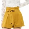 Allegra K Women’s Bow Tie High Waist Short Paper Bag Shorts
