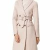 Allegra K Wool-Blend Shawl Collar Double Breasted Overcoat With Flap Pockets
