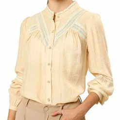 Allegra K Long Sleeve Button Down Shirt