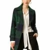 Allegra K Women's Notched Lapel Double Breasted Winter Plaids Coat 2 Allegra K Women's Notched Lapel Double Breasted Winter Plaids Coat
