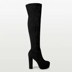 Allegra K Women's Platform Block Heel Over Knee High Boots Shoes