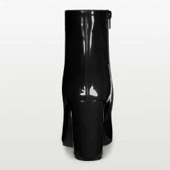 Allegra K Shoes Women's Pointed Toe Zip Chunky Heels Ankle Boots