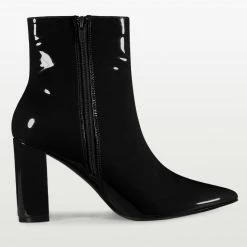 Allegra K Shoes Women's Pointed Toe Zip Chunky Heels Ankle Boots