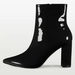 Allegra K Shoes Women's Pointed Toe Zip Chunky Heels Ankle Boots