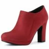 Allegra K Women's Platform Round Toe Chunky Heel Ankle Booties