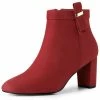 Allegra K Shoes Women's Round Toe Chunky High Heel Ankle Boots 2 Allegra K Shoes Women's Round Toe Chunky High Heel Ankle Boots