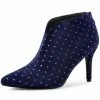 Allegra K Shoes Women's V Shaped Cutout Pointed Toe Stiletto Heel Ankle Boots