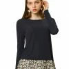 Allegra K Women's Round Neck Long Sleeves Tops Knit Side Slits Floral Hem Blouse 1 Allegra K Women's Round Neck Long Sleeves Tops Knit Side Slits Floral Hem Blouse