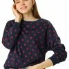 Allegra K Women Loose Knitted Top In Polka Dot Print