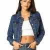 Allegra K Classic Button-Down Denim Trucker Jacket Women 2 Allegra K Classic Button-Down Denim Trucker Jacket Women