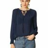 Allegra K Blouse Tie Neck Long Sleeve Chiffon Top Women 2 Allegra K Blouse Tie Neck Long Sleeve Chiffon Top Women