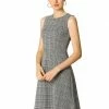 Allegra K Houndstooth Plaid Sleeveless Knit Dress Women 2 Allegra K Houndstooth Plaid Sleeveless Knit Dress Women