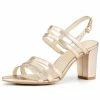 Allegra K Women's Open Toe Block High Heels Ankle Strap Sandals Shoes