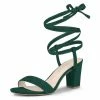 Allegra K Women's Lace Up Chunky Heels Sandals 2 Allegra K Women's Lace Up Chunky Heels Sandals
