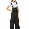 Allegra K Women's High Waist Wide Leg Belted Button Long Overall Jumpsuit 2 Allegra K Women's High Waist Wide Leg Belted Button Long Overall Jumpsuit