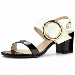 Allegra K Women's Slingback Block High Heel Sandals Shoes