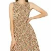 Allegra K Women's Floral Elastic Waist Sleeveless A-Line Dress
