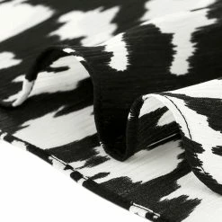 Allegra K Women's Animal Pattern Elastic Waist Layered Ruffled Hem Cami Dress