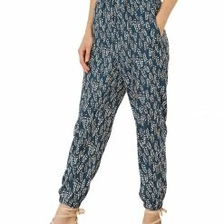 Allegra K Women's Floral Elastic Waist Side Pockets Palazzo Lounge Pants
