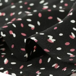 Allegra K Women's Dots Printed Ruffle Sleeve Henley Button Down 1950s Vintage Blouse Tops